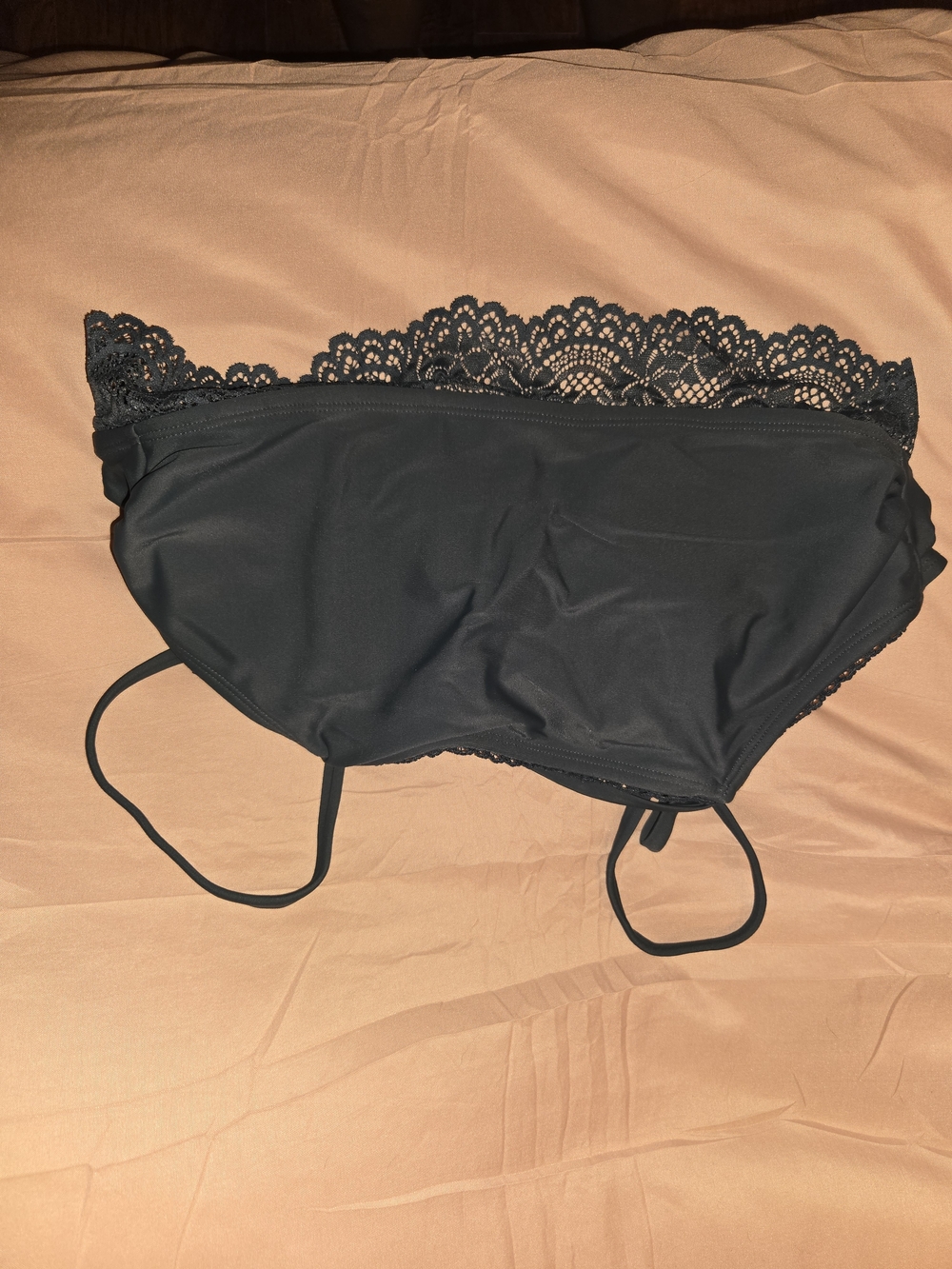 Black Lace-Trim Bikini Top - Women's Swimwear